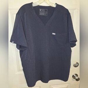 FIGS Dark Blue 3 Pocket V Neck Scrub Top Men's XL